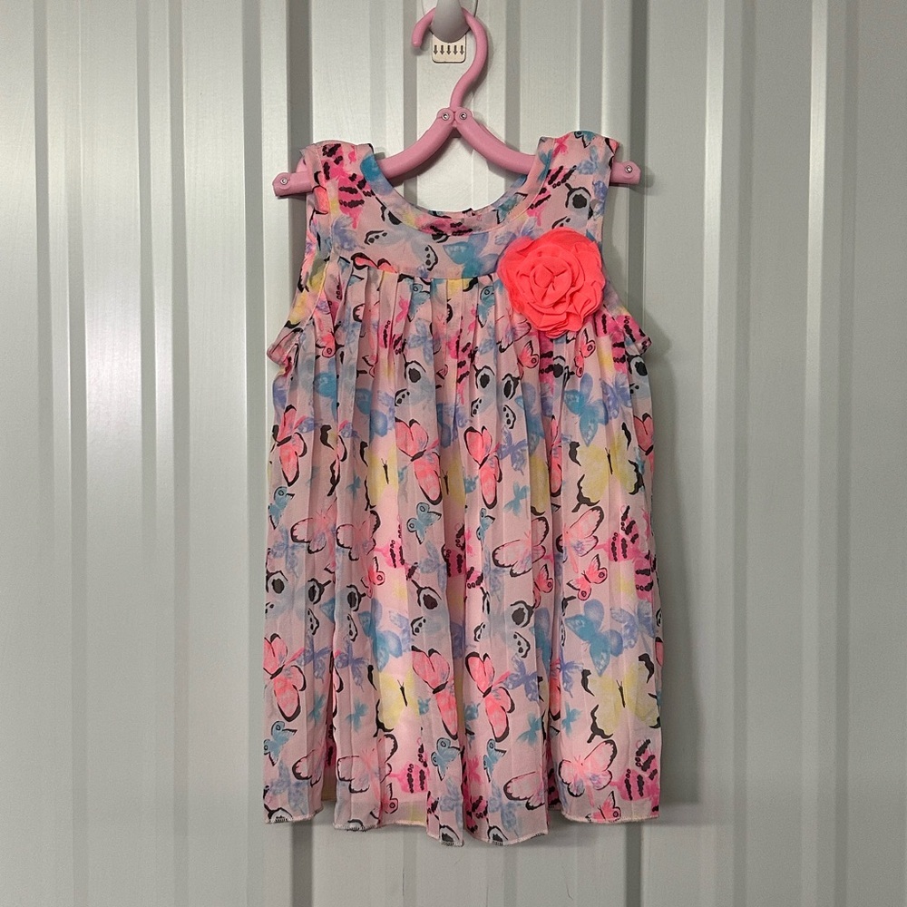 Vintage Koalakids Infant Girls 12M-18M Pleated Pattern Print Summer Dress